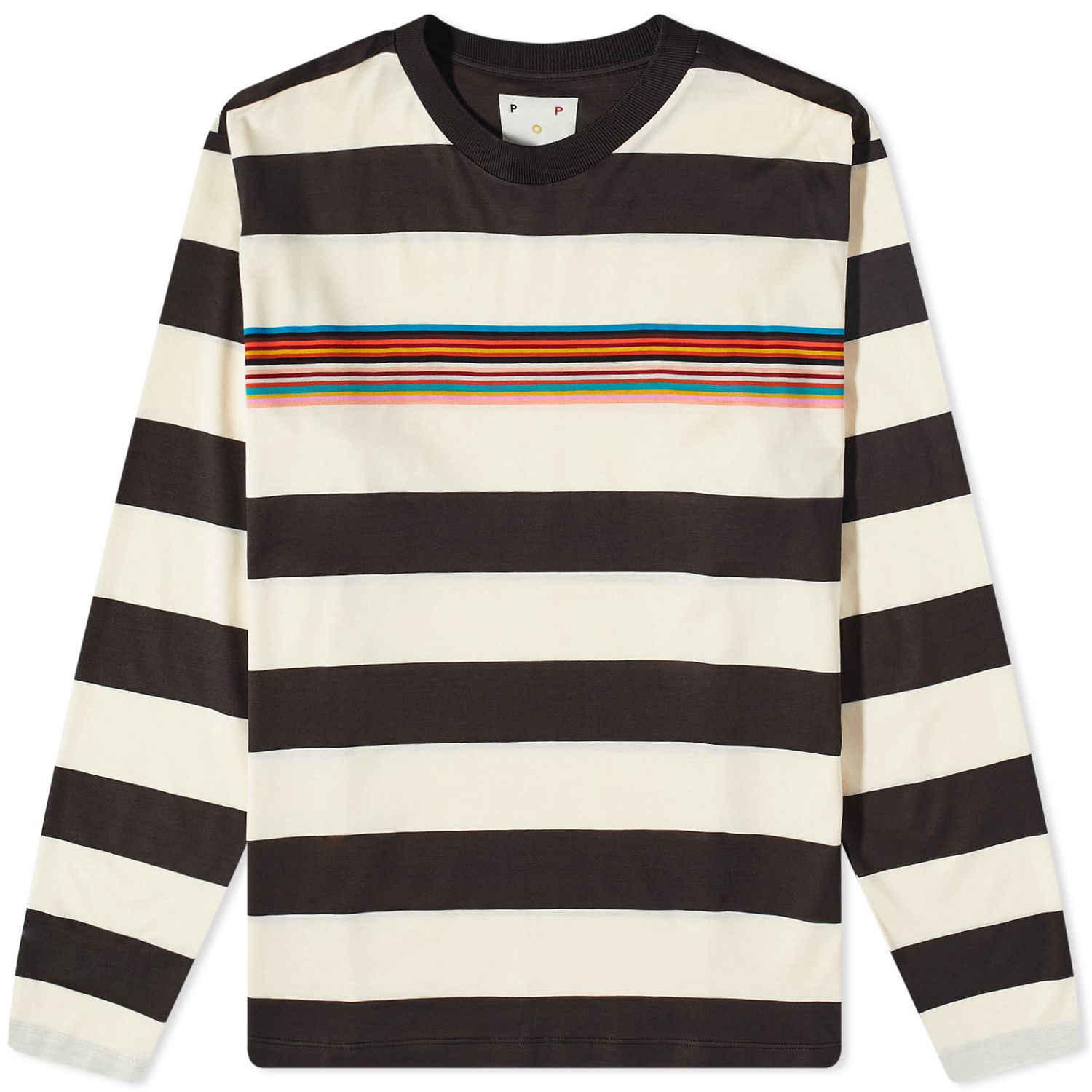 Sweater Pop Trading Company x Paul Smith Moc Neck Tee Beige | M1R-137Y-K02031, 0