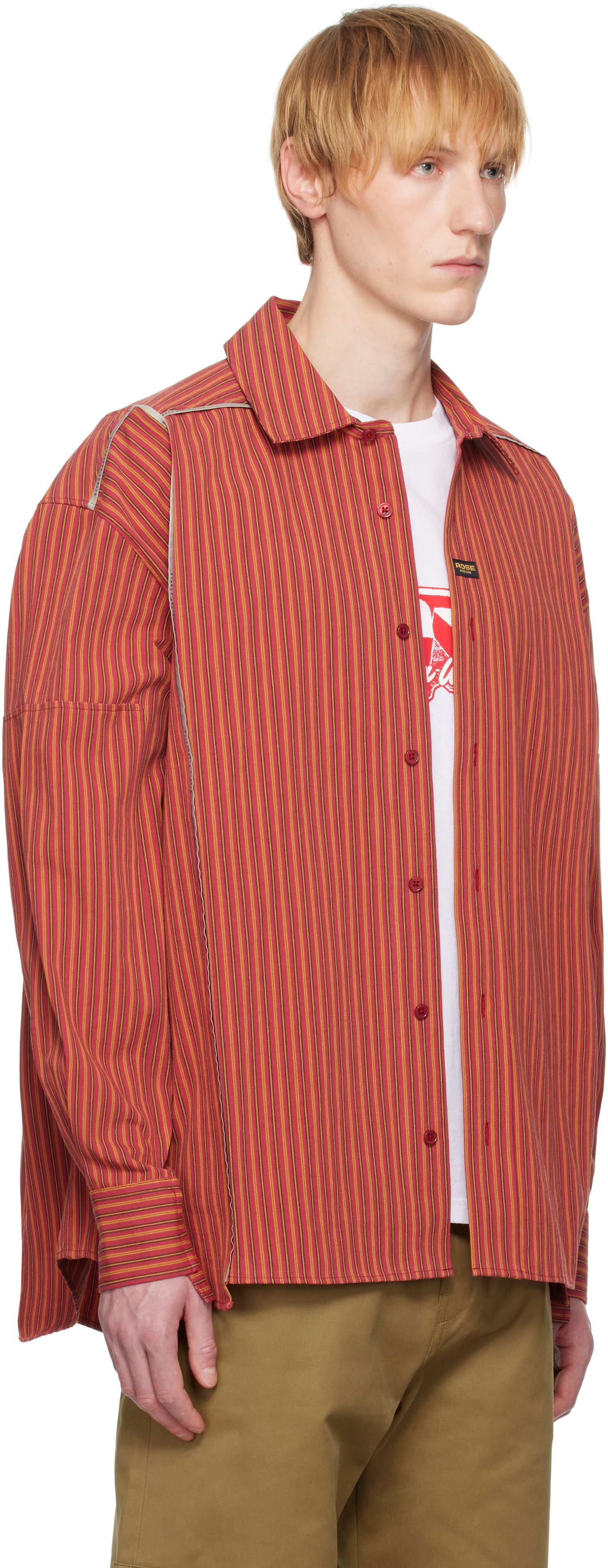 Skjorte Martine Rose Martine Rose Cut Overshirt Rød | 467WS14111, 1