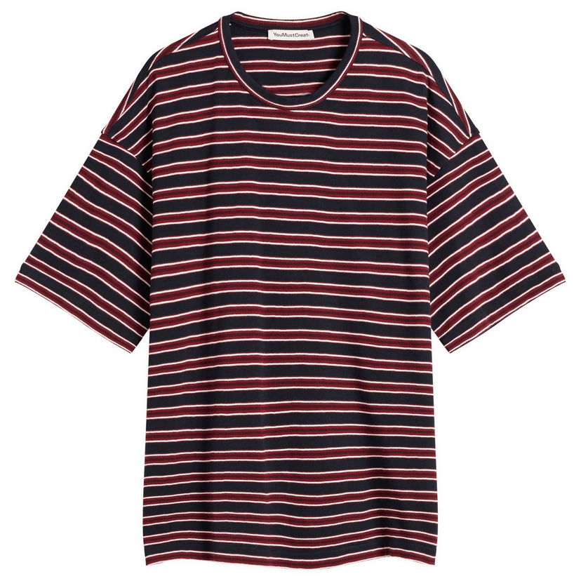 T-shirt YMC YMC Triple Stripe T-Shirt, Size Small Bourgogne | P6ZAH-90