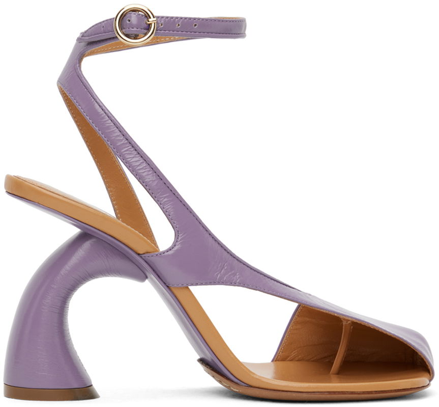 Tilbehør Dries Van Noten Dries Van Noten Leather Heeled Sandals Lilla | WS241-679-150, 0