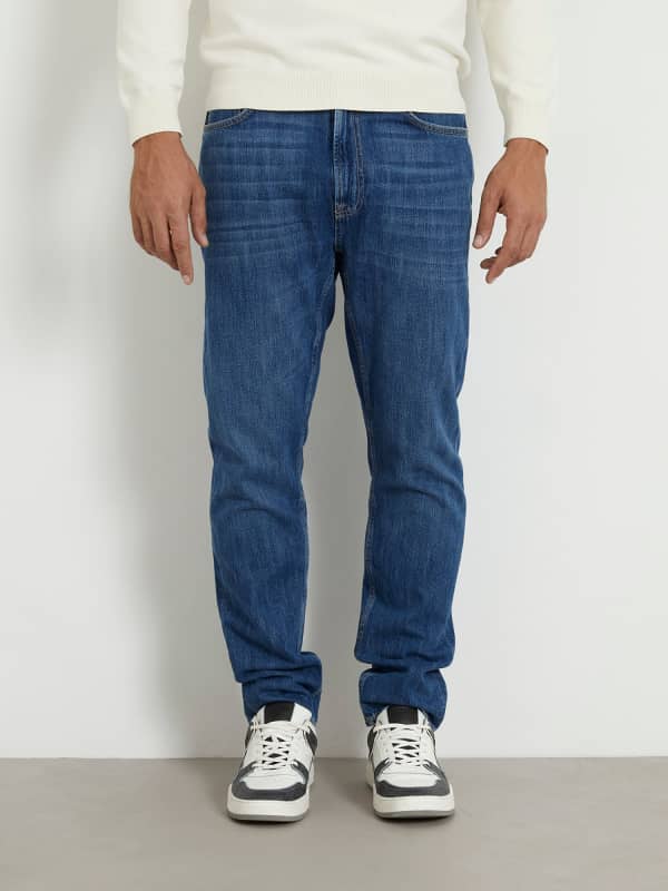 Jeans GUESS Mid Rise Relaxed Denim Pant Mørkeblå | M4RA14D58R1, 0