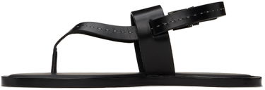 Sneakers og sko Max Mara Leather Thong Sandals Sort | 2414521012600, 2