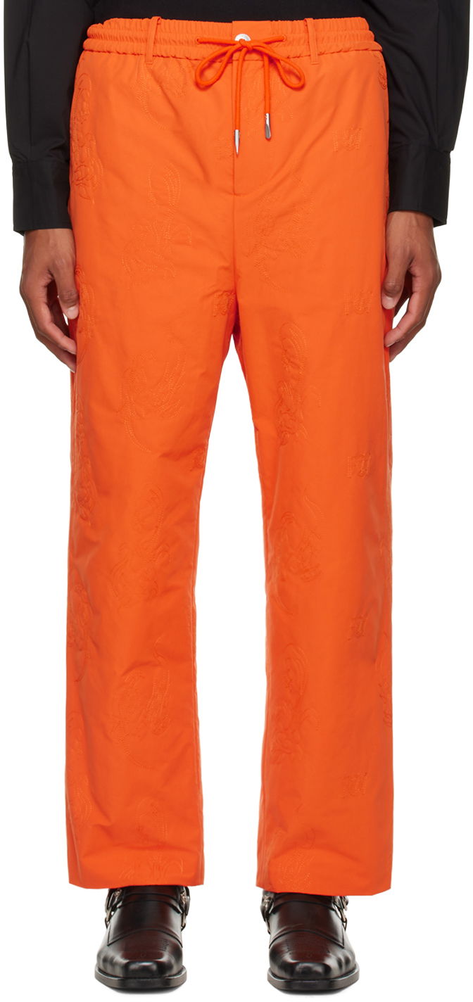 Bukser Feng Chen Wang Feng Chen Wang Phoenix Embroidered Trousers Orange | FMF14TR27