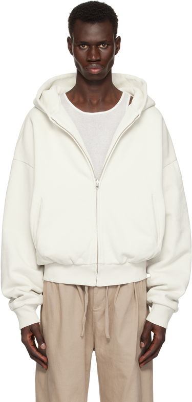 Sweatshirt Entire Studios Entire Studios Thermal Zip-Up Hoodie Hvid | ES2488RI, 0