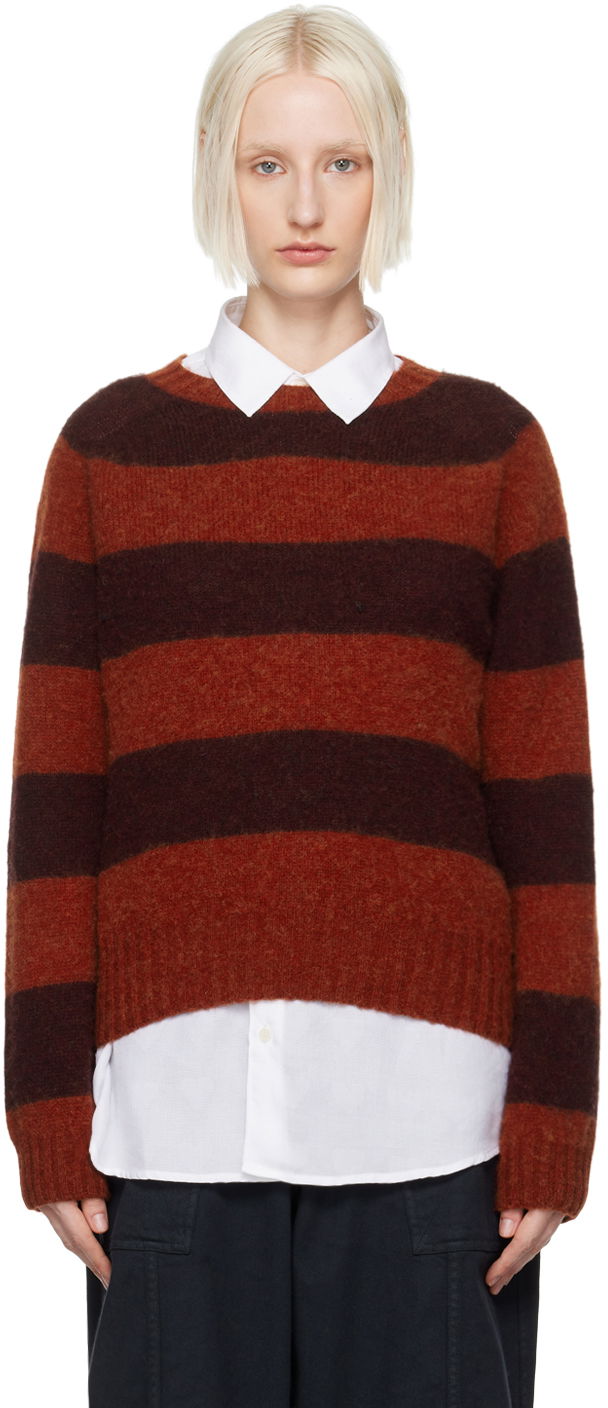 Sweater YMC YMC Jets Striped Wool Blend Sweater Rød | Q8XAB