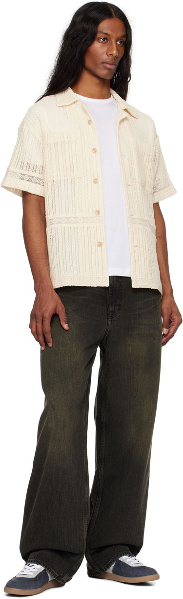 Skjorte Andersson Bell Andersson Bell Jacquard Stripe Short Sleeve Shirt Beige | atb1279m, 3