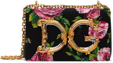 Håndtaske Dolce & Gabbana Dolce&Gabbana 'DG' Floral Print Shoulder Bag Sort | BB6498 AS110, 0