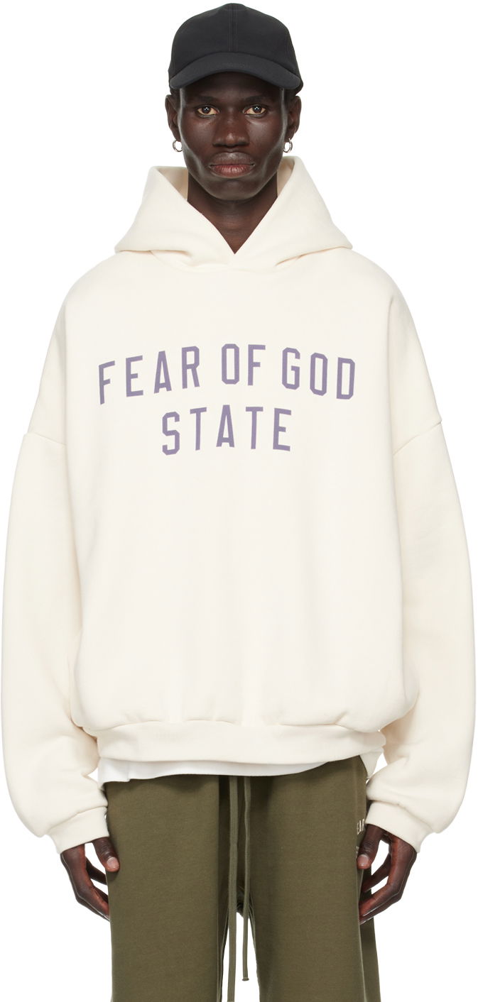 Sweatshirt Fear of God Essentials Logo Print Hoodie Hvid | 192BT246252F, 0