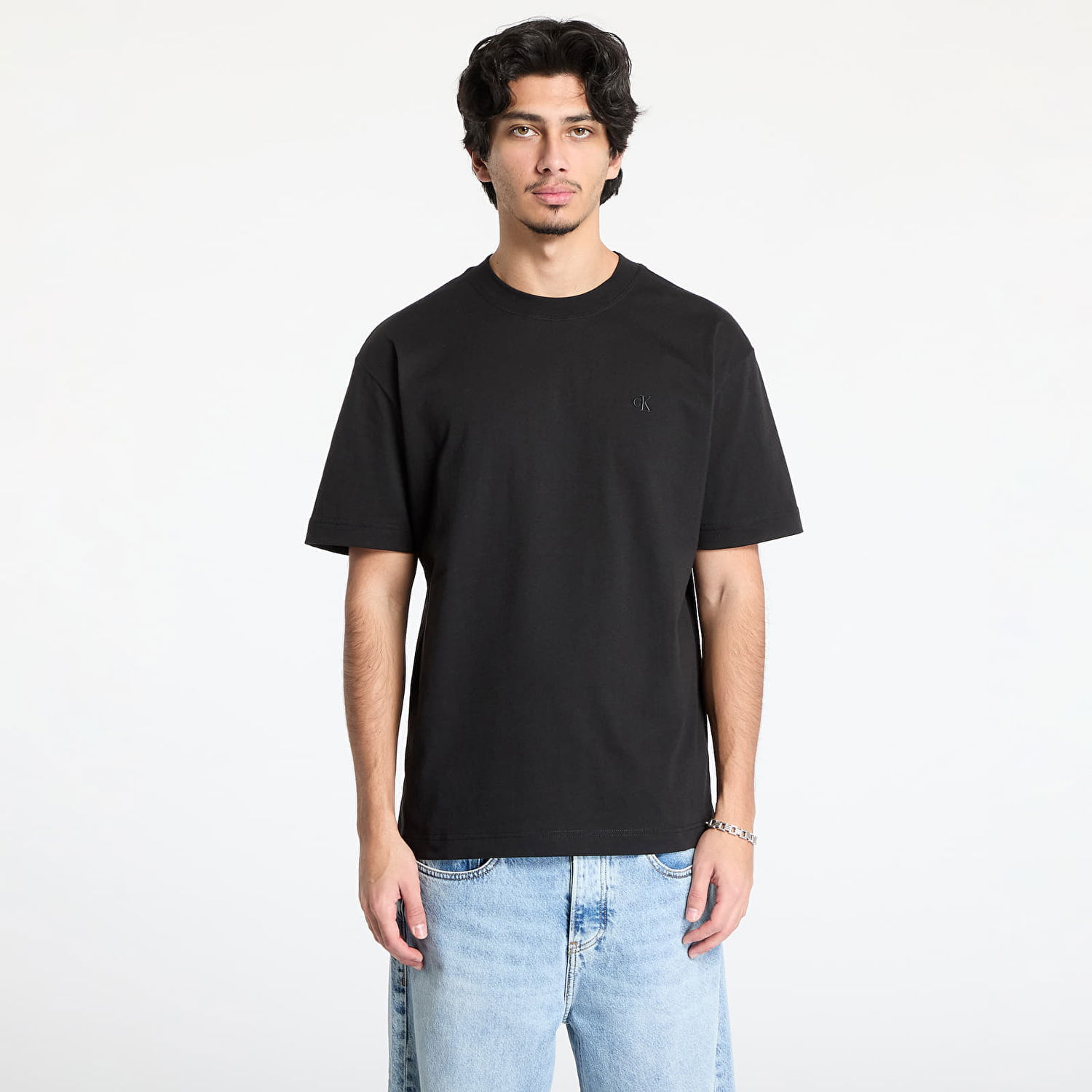 T-shirt CALVIN KLEIN Calvin Klein Jeans Soft Layered Monogram T-Shirt Sort | J30J327089 BEH, 0