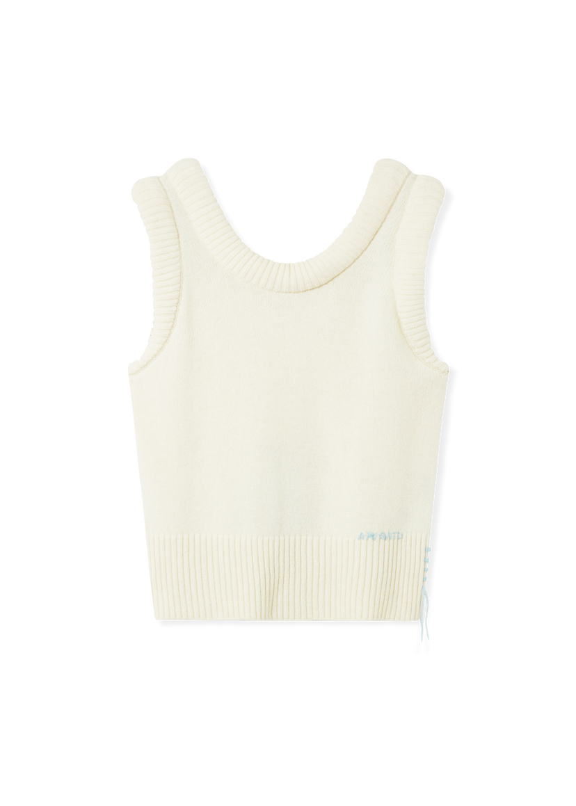 Vest AXEL ARIGATO Marla Knitted Ribbed Vest with Side Lacing Hvid | A3356004