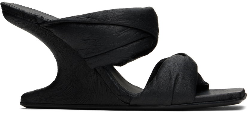 Tilbehør Rick Owens Rick Owens Cantilever 8 Twisted Heeled Sandals Sort | RP02D3803 LBA