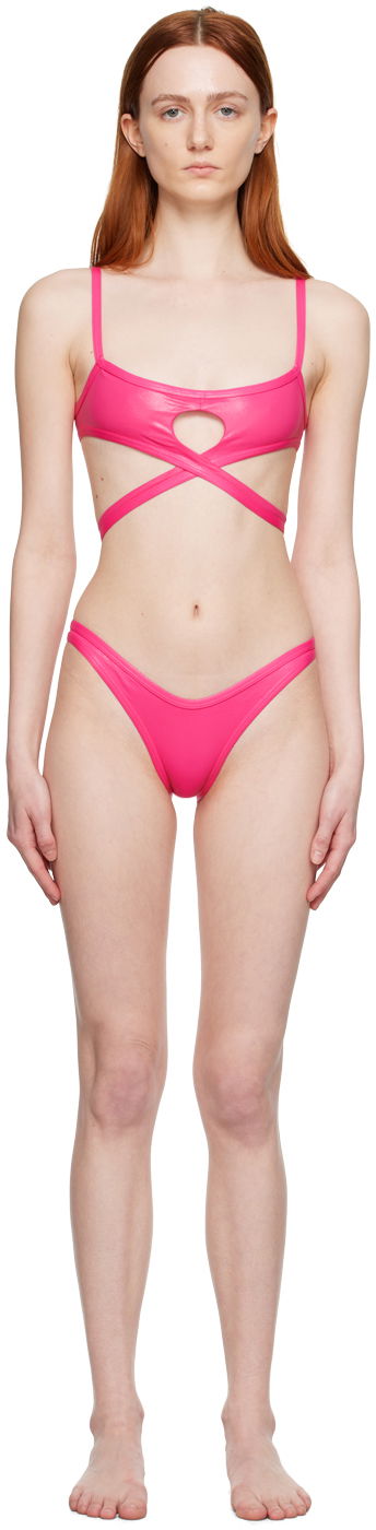 Badetøj The Attico Attico Cutout Bikini Lyserød | 233WBB67 PA36, 0