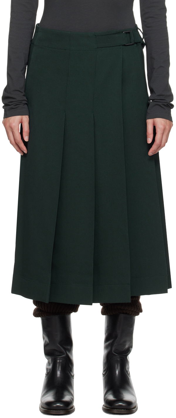 Nederdel LEMAIRE Lemaire Pleated Wrap Midi Skirt Grøn | SK1016 LF1123