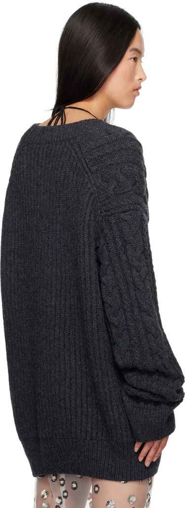 Sweater Cecilie Bahnsen Alia V-Neck Knit Sweater Grå | 3.24KNI51005 ALIA JUMPER, 2