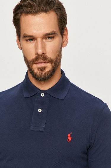 Polo skjorte Polo by Ralph Lauren Slim Fit Polo Mørkeblå | 710681126038, 4