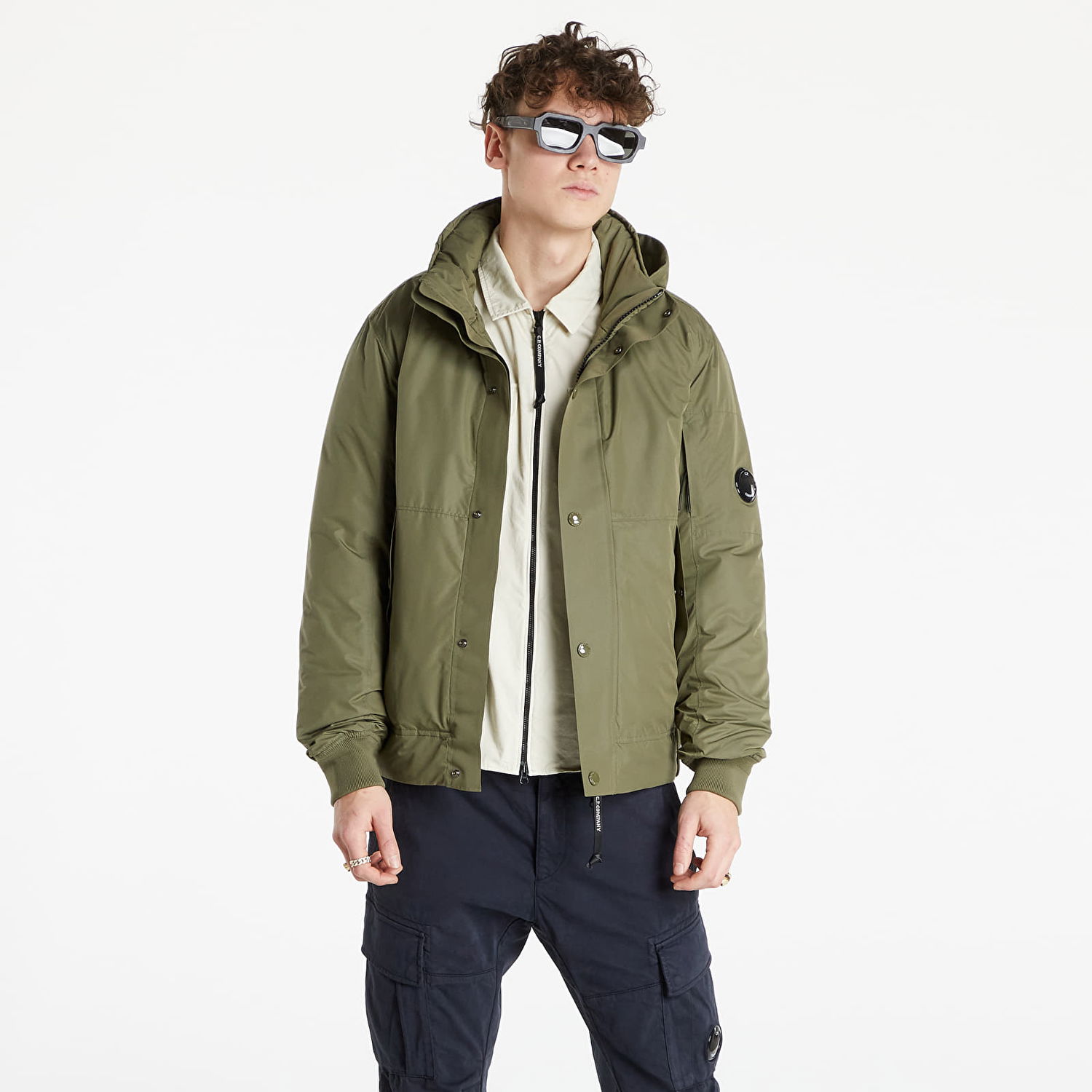 Jakke C.P. Company Micro-M Down Stand Collar Jacket Grøn | 11CMOW017A004275A-665, 0