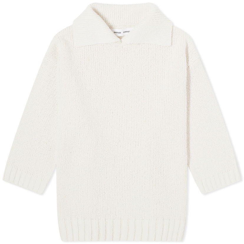 Sweater Samsoe Samsoe Samsøe Samsøe Salou Knitted Polo Shirt Hvid | F24100057-F24100057
