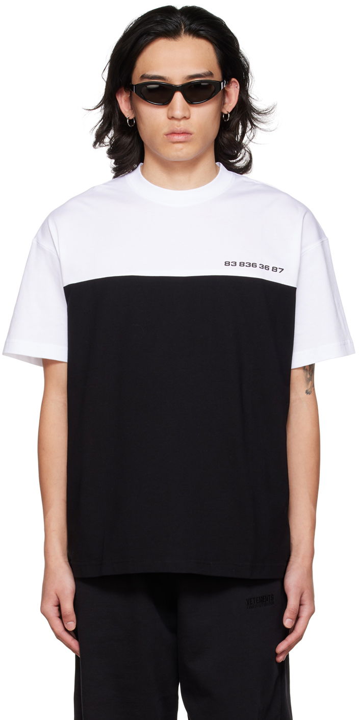 T-shirt VETEMENTS Numbered Color Block T-Shirt Sort | VL14TR360B