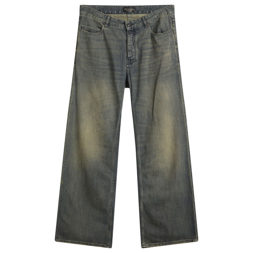 Jeans Balenciaga Dark Wash Relaxed Fit Wide-Leg Jeans Blå | 851351-TTW76-3394