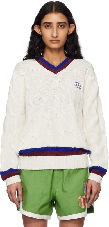 Sweater Bode Bode Tennis Knit Sweater Hvid | MRS25KT052, 0