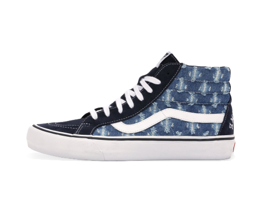 Skateboarding Vans Sk8-Hi Supreme Hole Punch Denim Blue Blå | VN0A38Z32DD