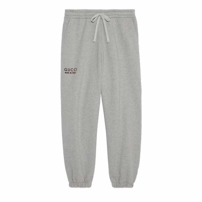 Joggingbukser Gucci Cotton Sweatpant with Print Grey Grå | 768455 XJF3Y 1230