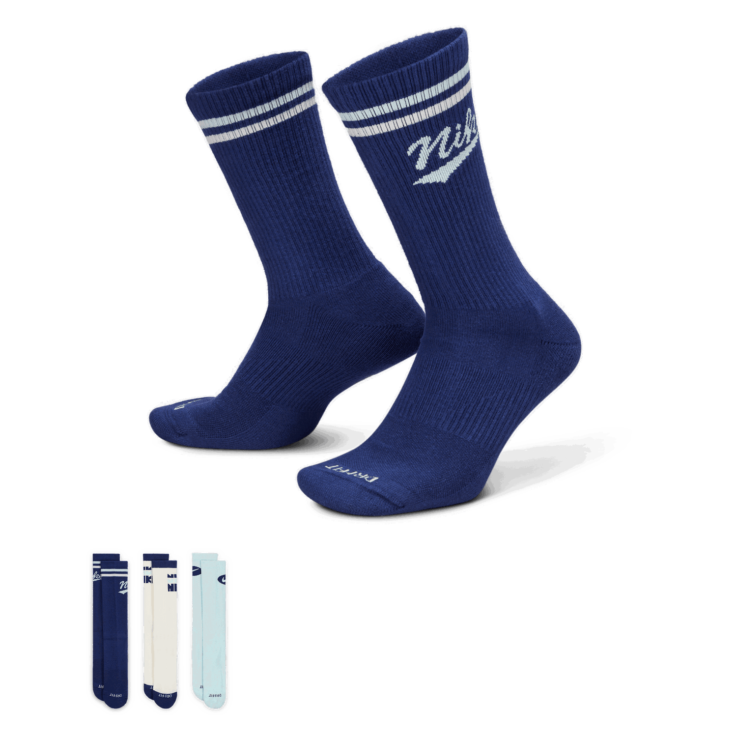 Sokker Nike Everyday Plus Mid-Calf Socks (3 Pairs) Blå | HJ9336-902, 0