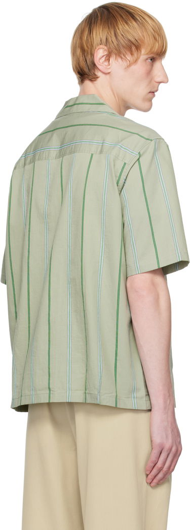 Skjorte MAISON KITSUNÉ Maison Kitsuné Resort Striped Shirt Grøn | OM00421WC5029, 2
