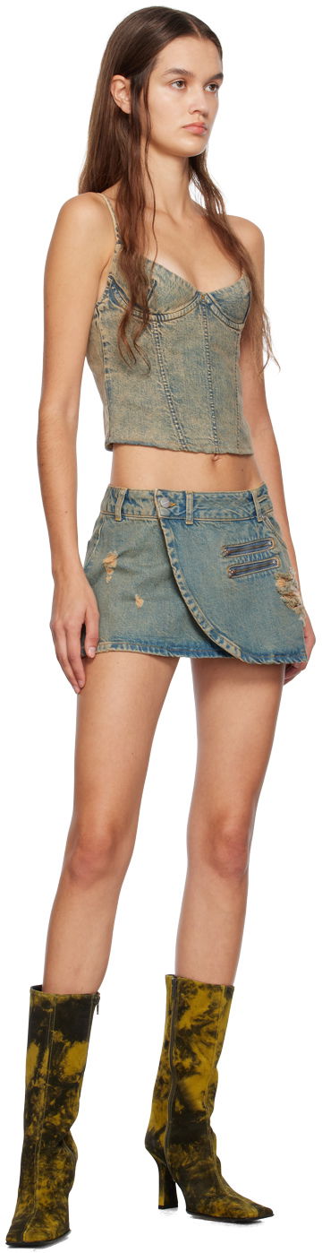Nederdel Miaou Miaou Kiko Denim Tank Top Blå | 7075SD4GAD, 3