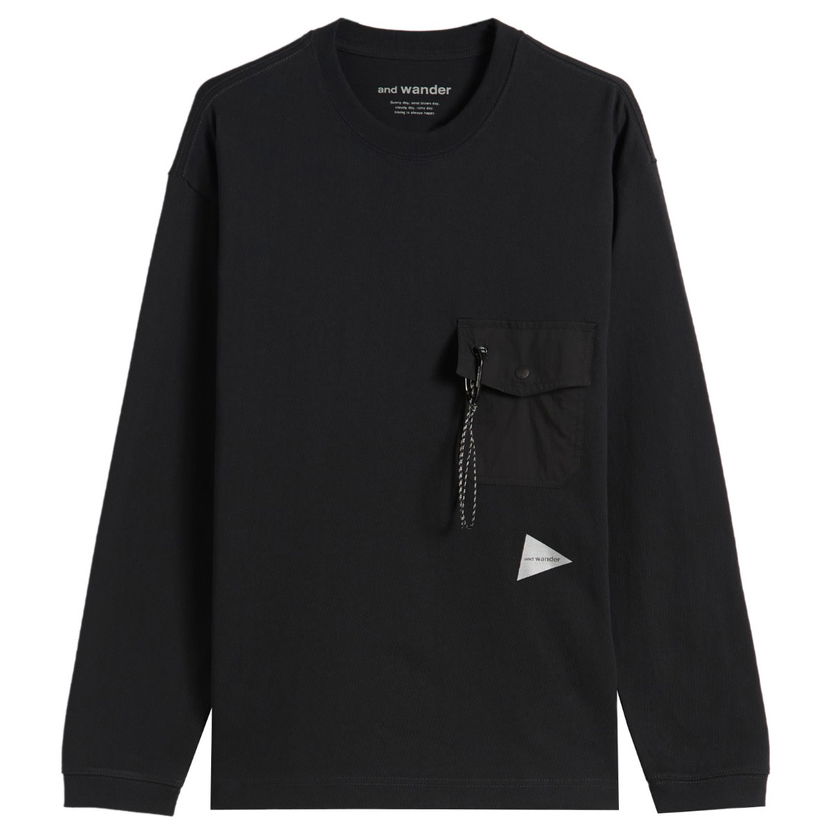 T-shirt and wander Heavy Cotton Longsleeve Pocket Tee Sort | 5745284082-010