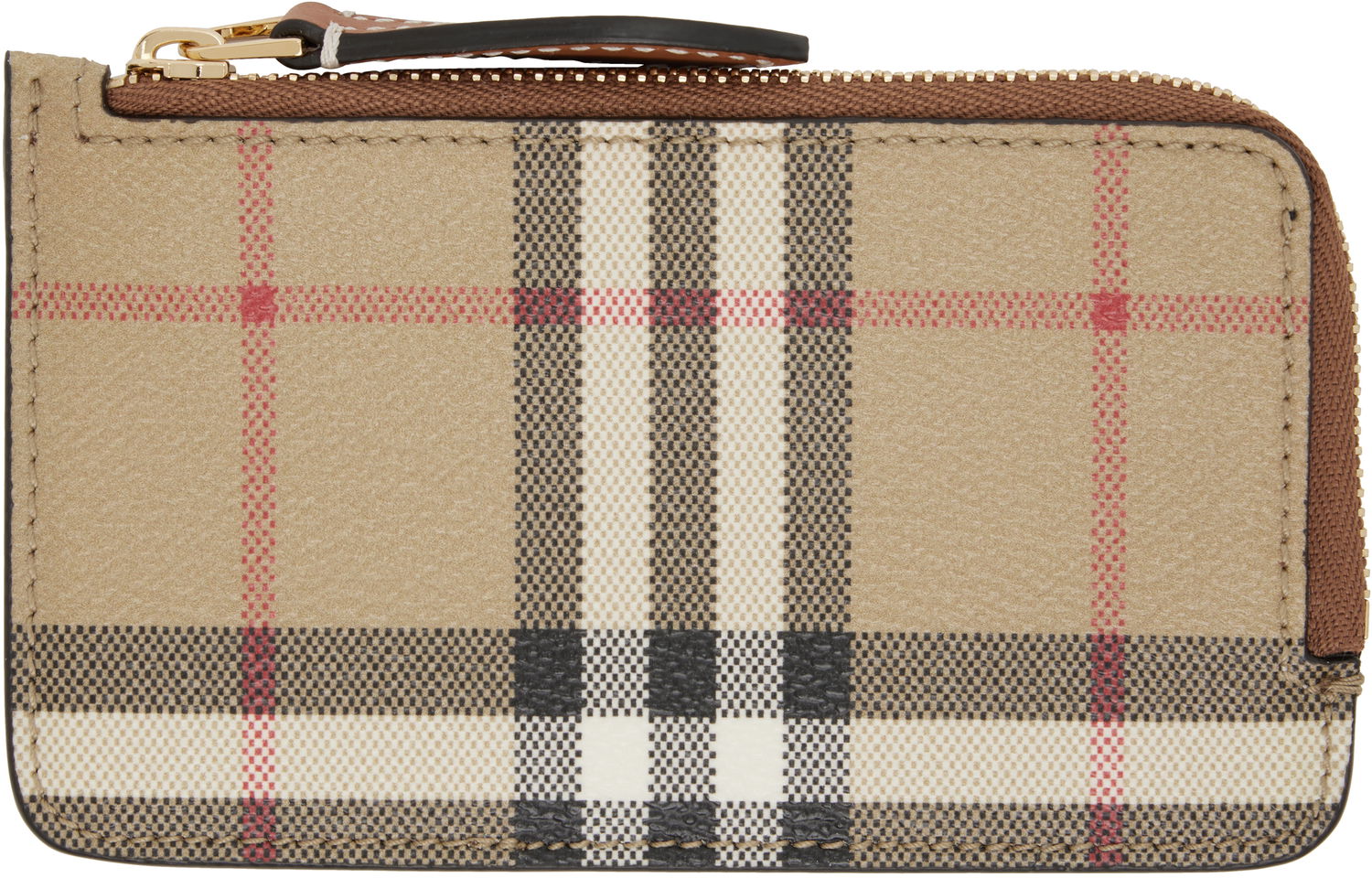 Tegnebog Burberry Burberry Check Zip Card Holder Beige | 8109804, 0