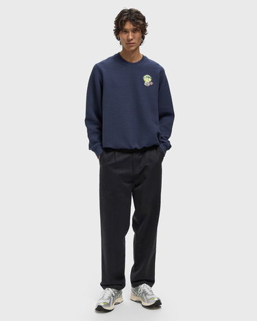 Sweatshirt Casablanca Grid Laurel Patch Sweatshirt Mørkeblå | AW25-JTP-420-02, 2