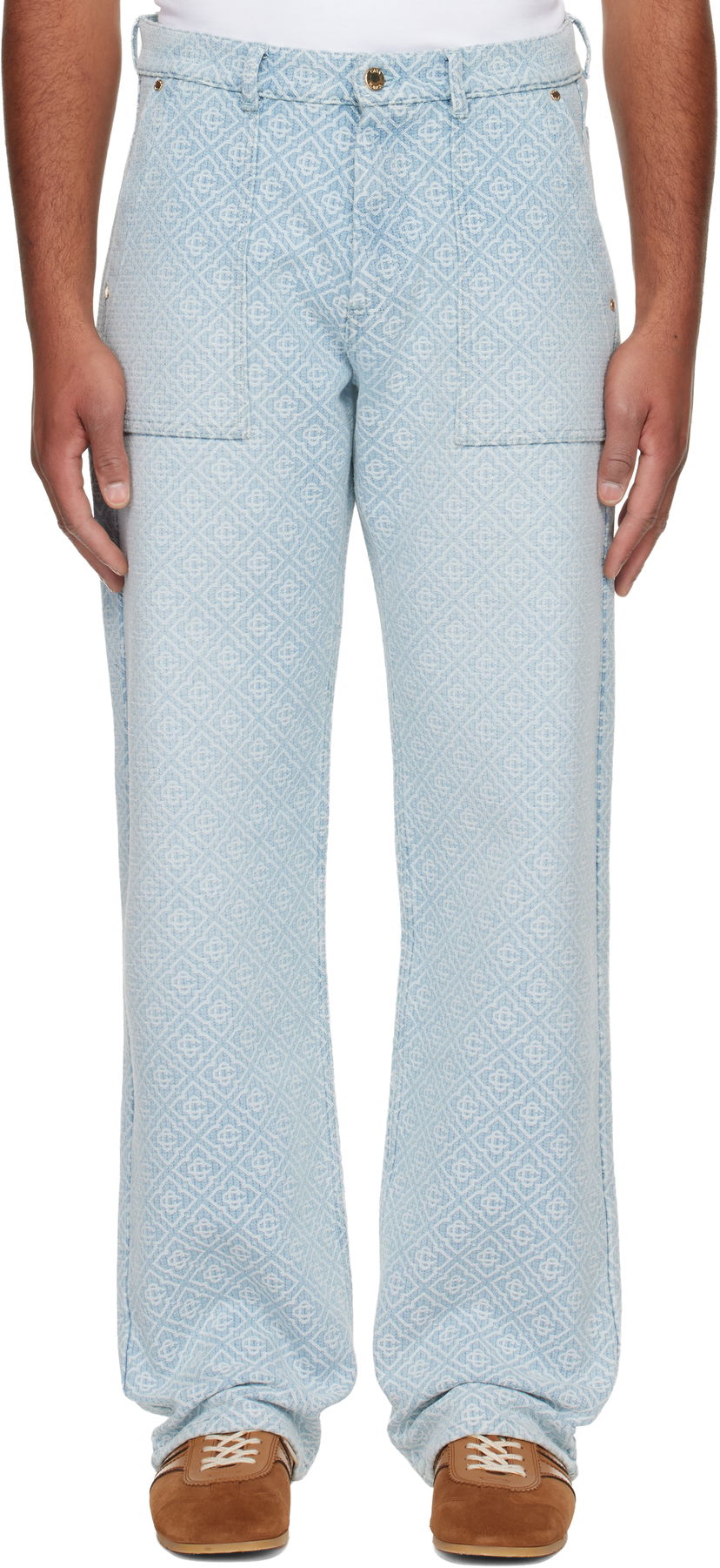 Jeans Casablanca Casablanca Relaxed Monogram Jeans Blå | MPF25-TR-331-01