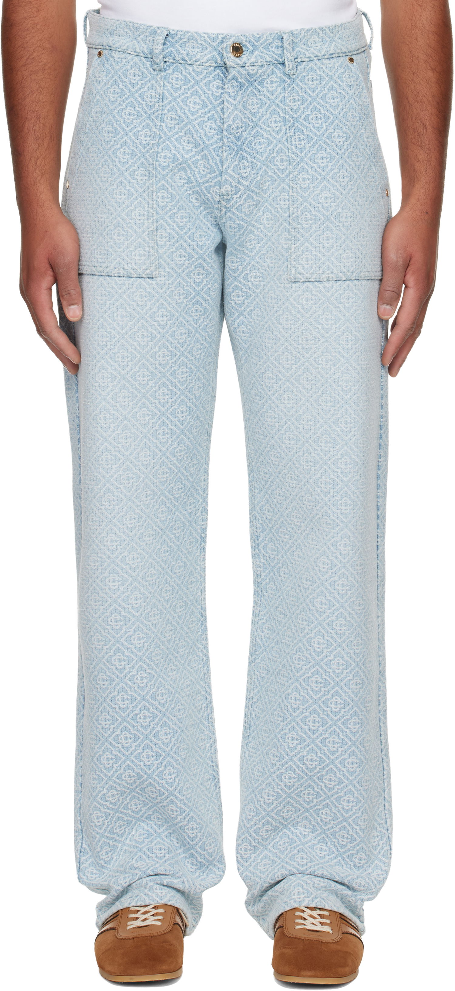Jeans Casablanca Casablanca Relaxed Monogram Jeans Blå | MPF25-TR-331-01, 0
