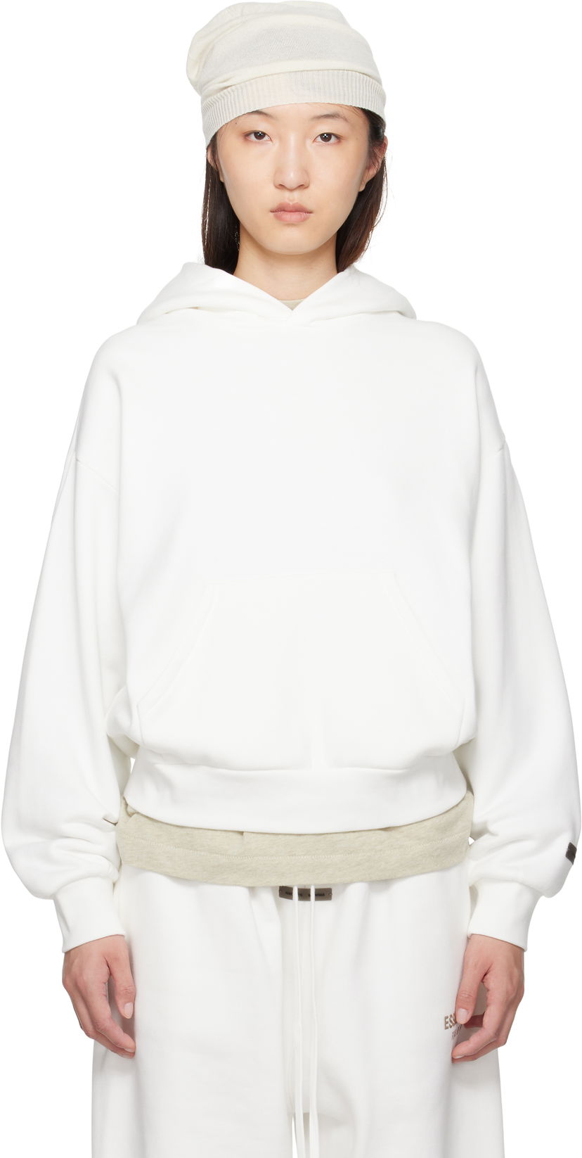 Sweatshirt Fear of God Fear of God ESSENTIALS Classic Fit Hoodie Hvid | 192SP255544FW
