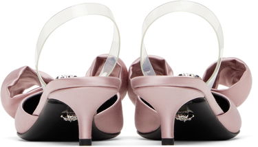 Sneakers og sko Versace Satin Slingback Heels With Bow Detail Lyserød | 1015424_1A08415_1PT2P, 1