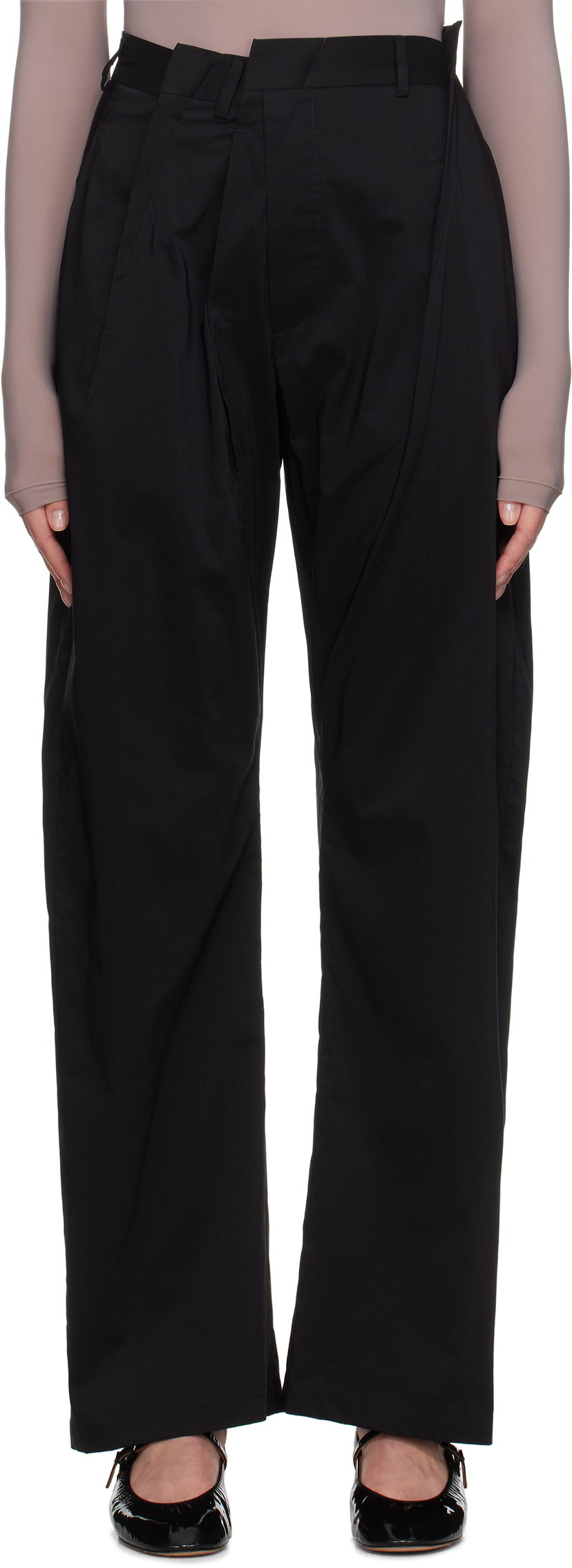 Bukser Maison Margiela MM6 Maison Margiela Shirting Darting Trousers Sort | S52KA0530 M35043