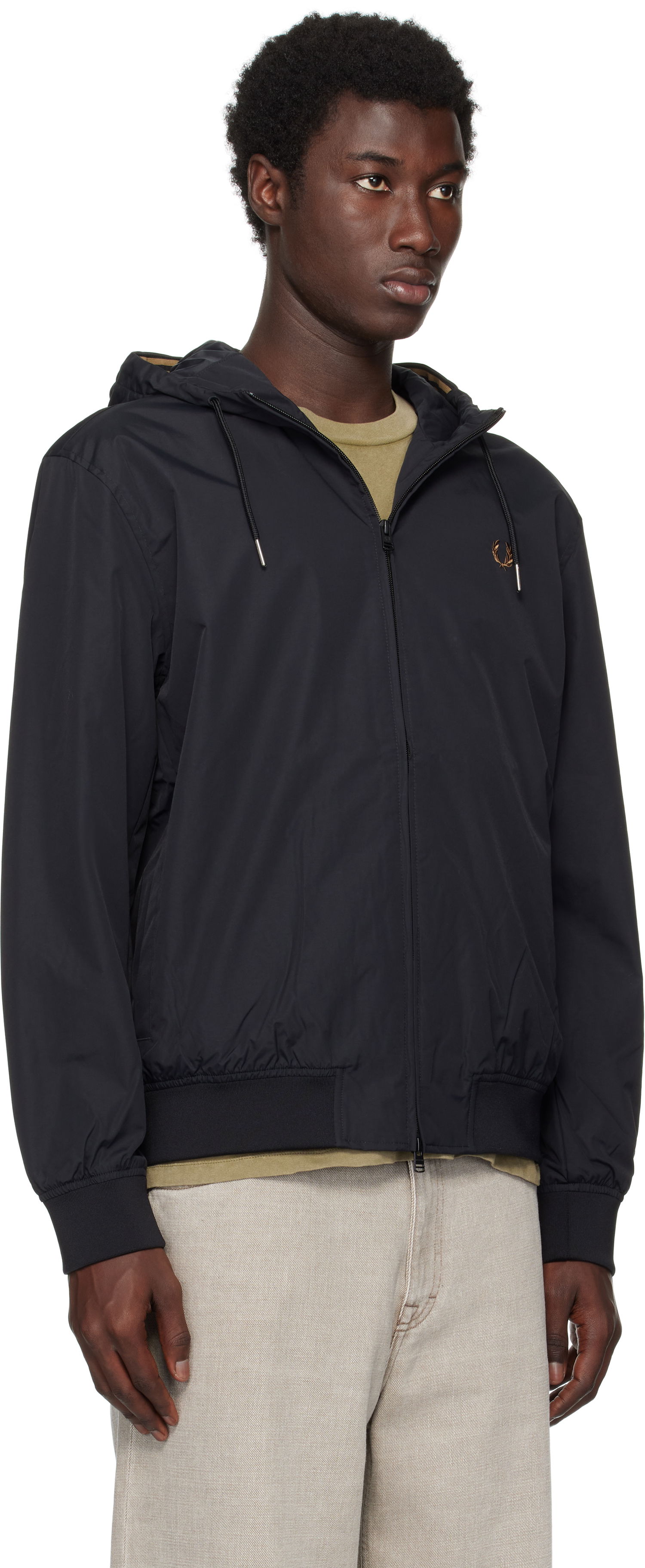 Jakke Fred Perry Fred Perry 'The Hooded Brentham' Jacket Sort | J9040, 1