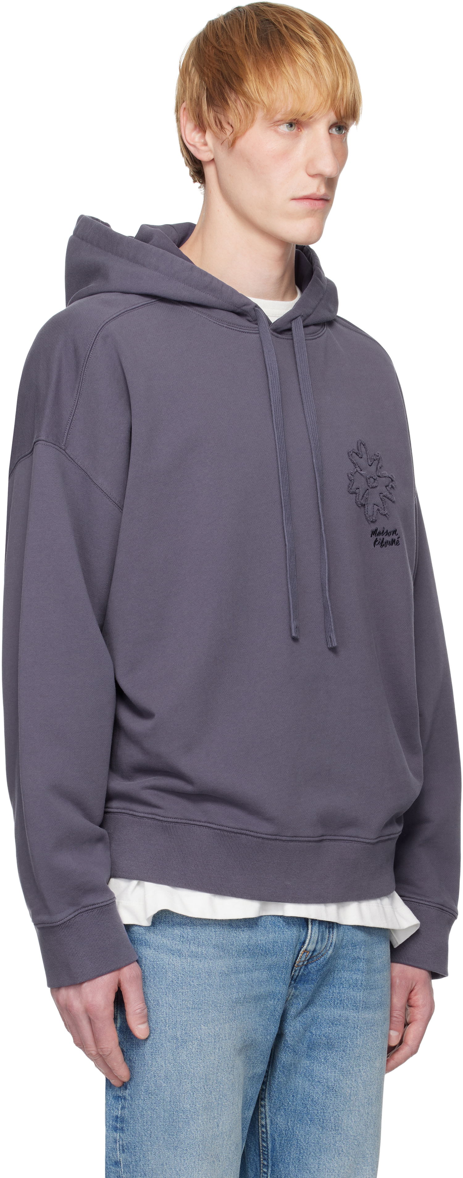 Sweatshirt MAISON KITSUNÉ Maison Kitsuné Crafted Daisy Oversize Hoodie Grå | OM00701KM0001, 1