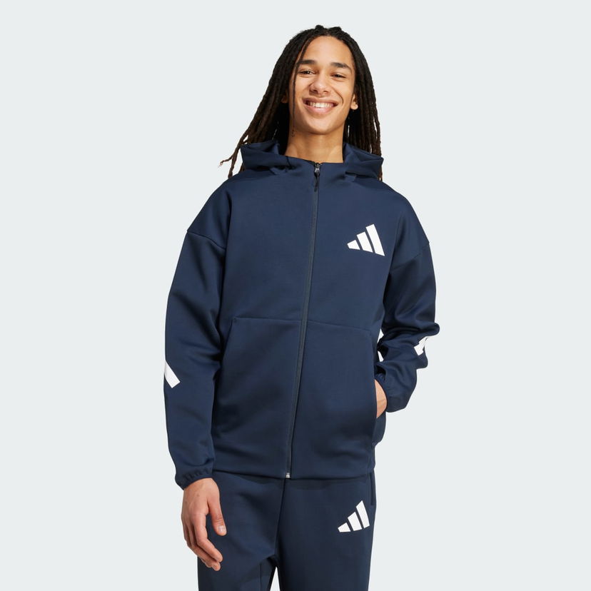 Jakke adidas Performance Z.N.E. Full-Zip Hooded Jacket Mørkeblå | JW4718
