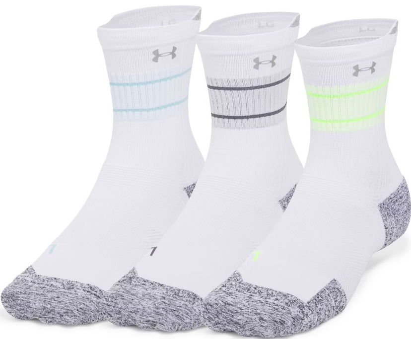 Sokker Under Armour UA AD Run Cushion Crew Socks 3-Pack Hvid | 1387043-102