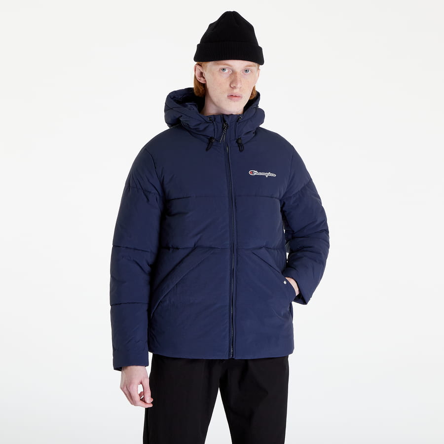 Puffer jakke Champion Outdoor Hooded Jacket Mørkeblå | 218083 CHA BS538, 0