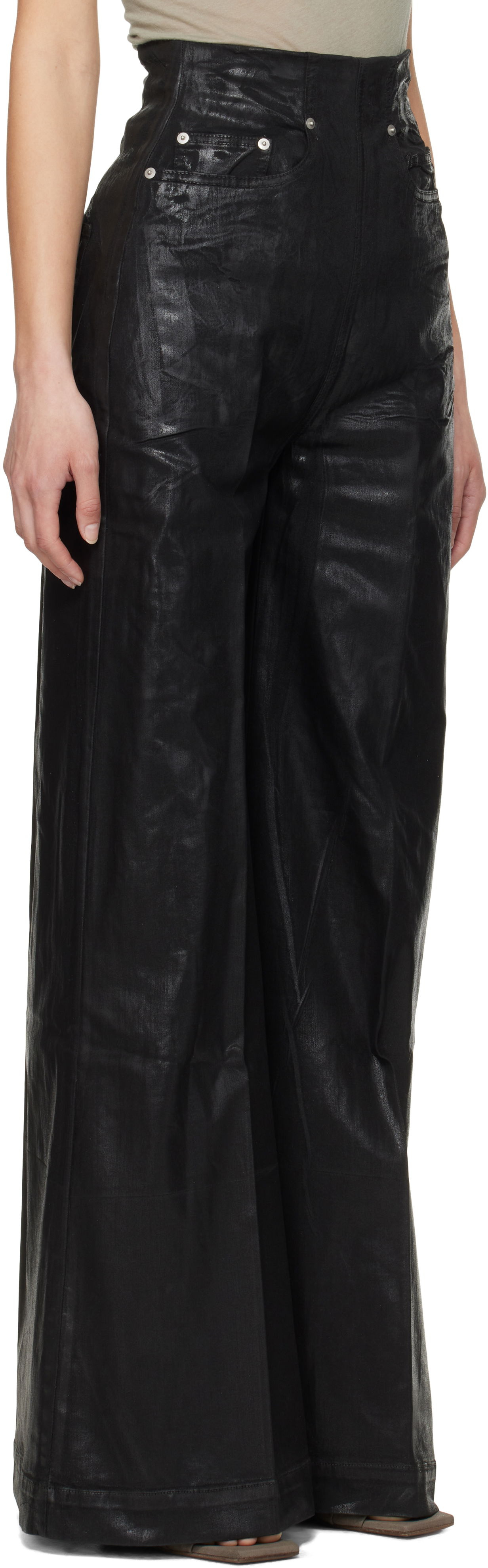 Bukser Rick Owens Rick Owens DRKSHDW Hollywood Dirt Cooper Flare Jeans Sort | DS01E3303 SCF, 1