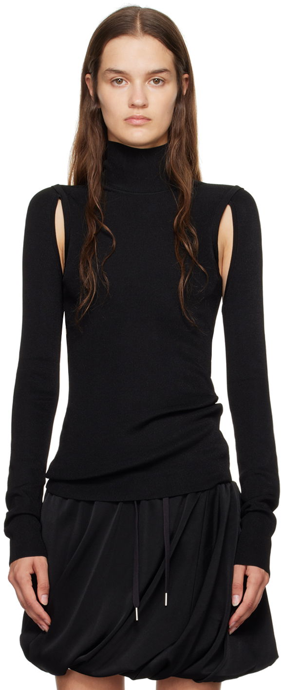 Sweater Helmut Lang Helmut Lang Air Cutout Turtleneck Sort | O06HW702