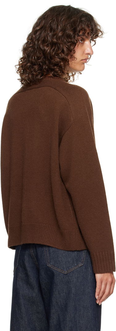 Sweater Loulou de Saison Loulou de Saison Aidar Cashmere Blend Cardigan Brun | AIDAR LDS, 2