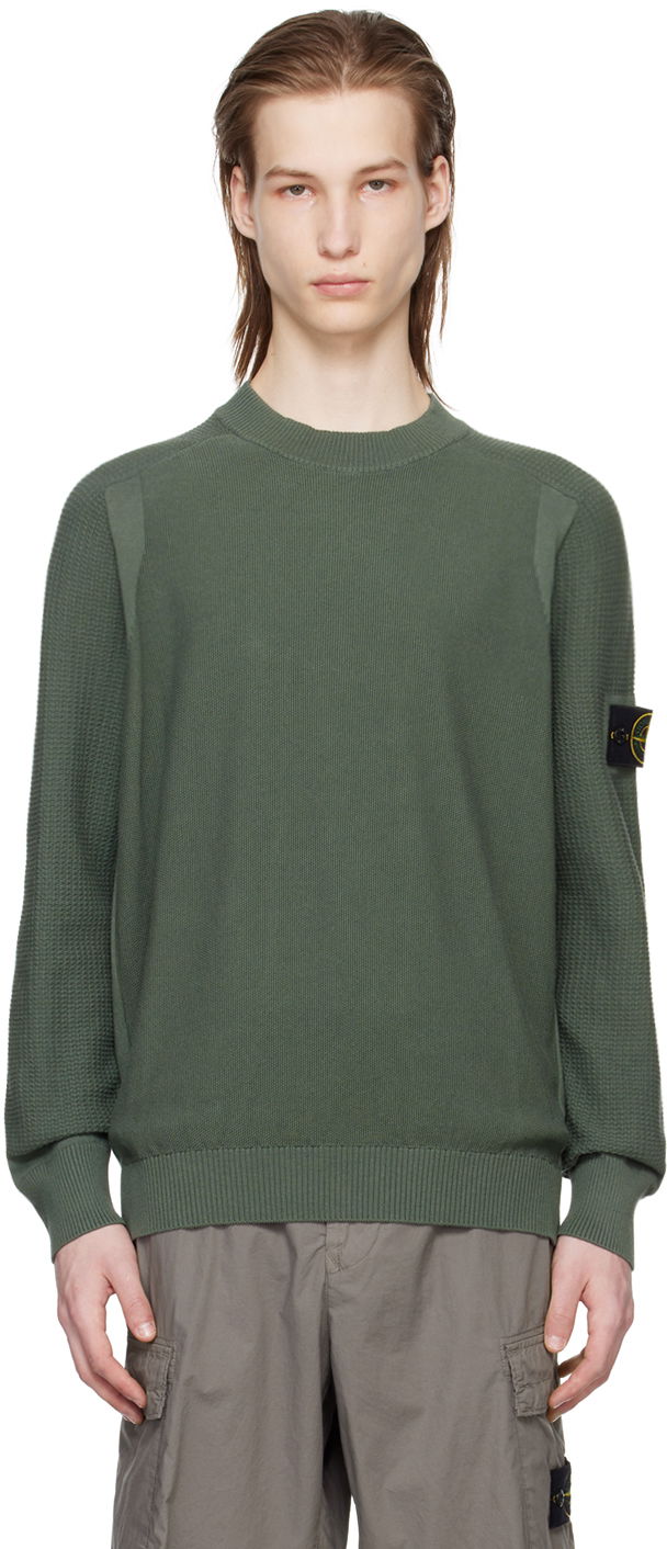 Sweater Stone Island Patch Sweater Grøn | 8015536B4