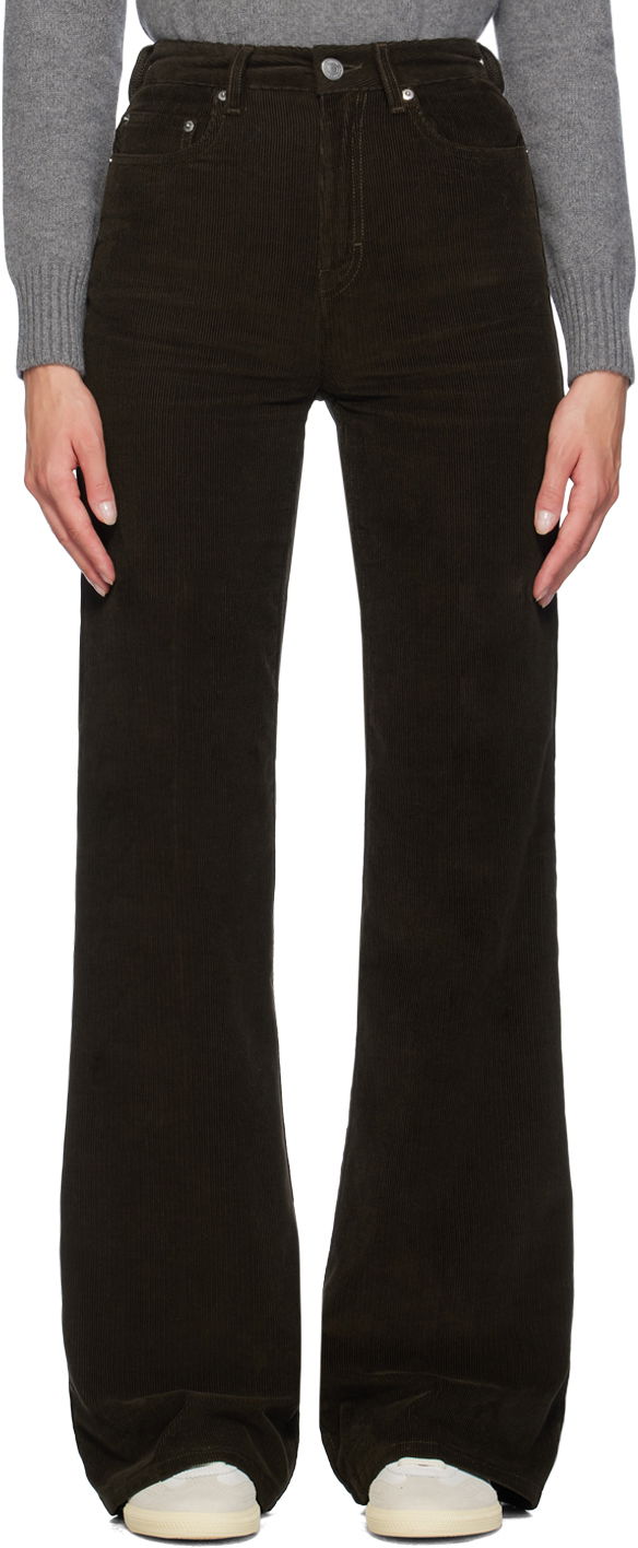 Bukser AMI Paris Brown Flared Trousers Sort | FTR420.CO0089