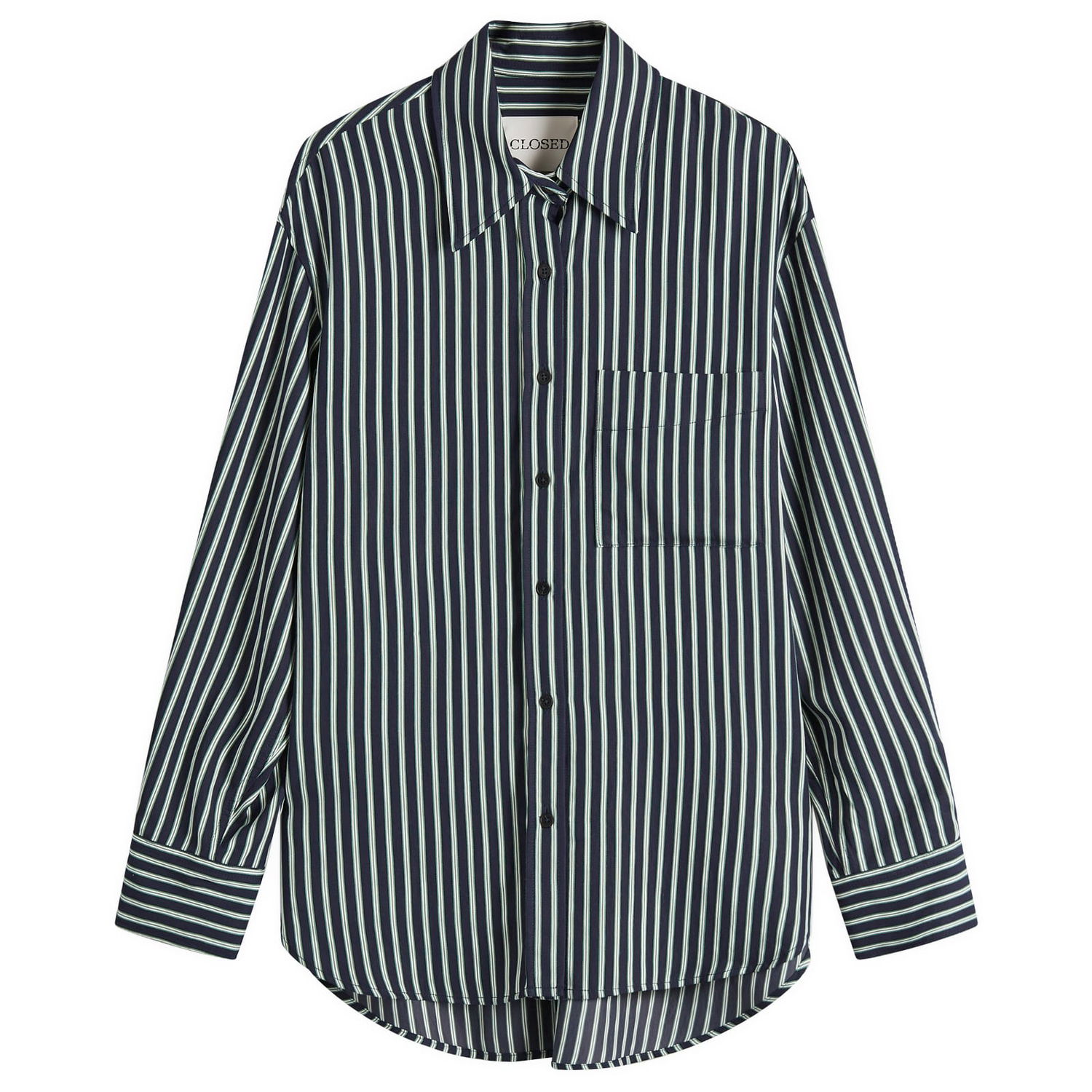Skjorte CLOSED Closed Oversize Striped Shirt Mørkeblå | C94241-54W-22, 1