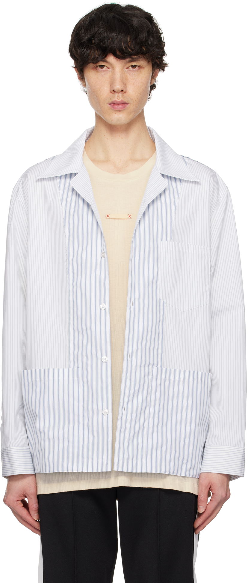 Skjorte Maison Margiela Maison Margiela Stripe Shirt Blå | S50DT0047 MTN054