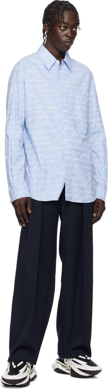 Skjorte Balmain Love Letter Print Shirt Blå | EH1HS405CF82, 3
